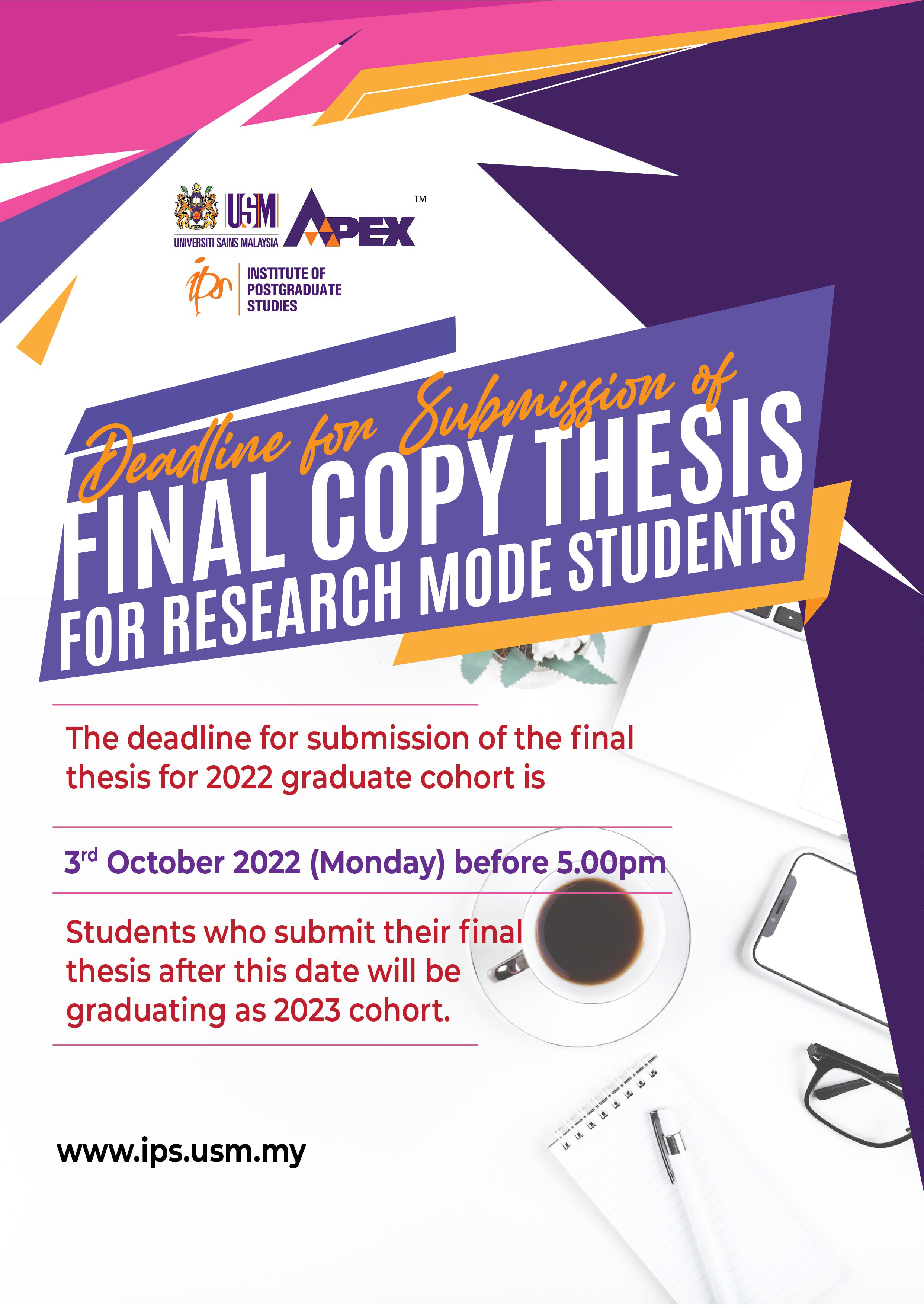 Deadline Final Thesis Submission 2022